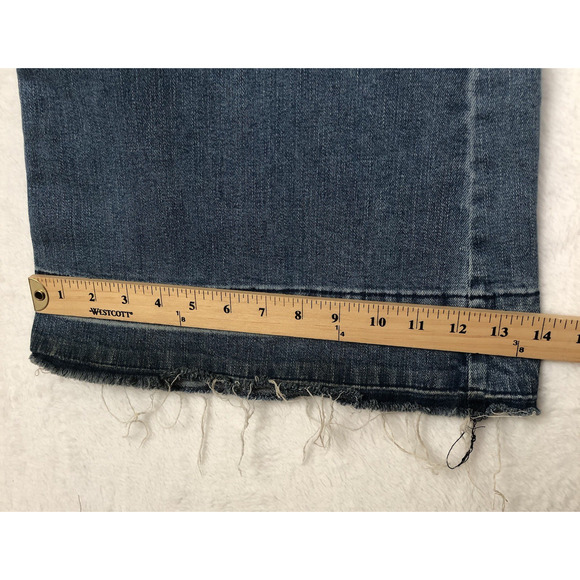 LITZ BY UNIQ Distressed Flare Jeans‎ Sz 28/7 Med Wash Undone Hem Stretch High - Picture 9 of 9